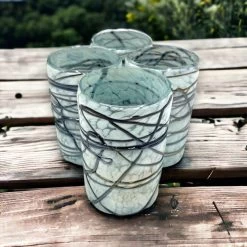 Front Page -Pottery And Glassware hand blown mexican drinking glasses exquisite white and brown design tumbler 393266