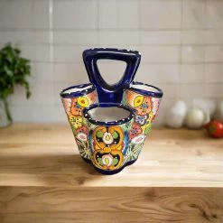 Custom Talavera Dinnerware Set | Hand-Painted Mexican Ceramic -Pottery And Glassware hand painted talavera utensil holder 1 a217c3e1 2ecf 4b31 924d b166e7922c4f