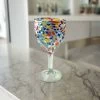 Mexican Confetti Rock Wine Glass | Hand-Blown Confetti Design