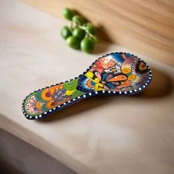 Custom Talavera Dinnerware Set | Hand-Painted Mexican Ceramic -Pottery And Glassware handcrafted talavera spoon rest colorful decor 52c9a7de ac3b 4e22 8ff6 1ca301737a45