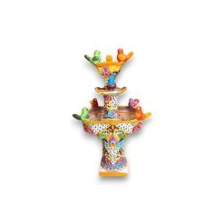 Handmade Talavera Bird Fountain | Authentic Outdoor Water Fountain (27” Tall -Pottery And Glassware handmade talavera bird fountain outdoor 2