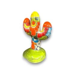 Handmade Talavera Cactus Statue | Vibrant Mexican Ceramic Art -Pottery And Glassware handmade talavera cactus statue mexican ceramic