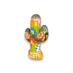 Handmade Talavera Cactus Statue | Vibrant Mexican Ceramic Art -Pottery And Glassware handmade talavera cactus statue mexican ceramic art