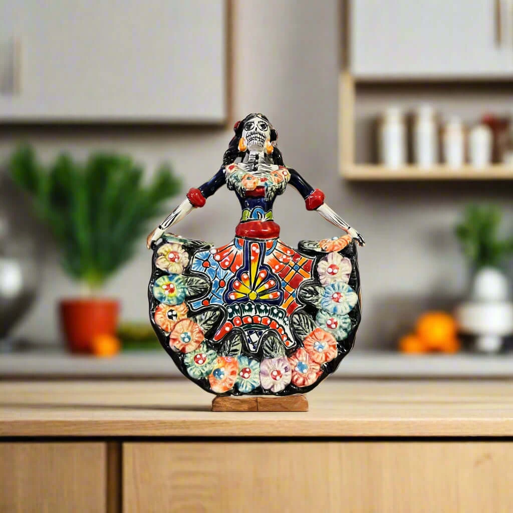 Handmade Talavera Catrina Figurine | Day Of The Dead Ceramic Art 1 Handmade Talavera Catrina Figurine | Day Of The Dead Ceramic Art