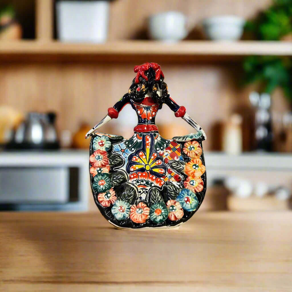 Handmade Talavera Catrina Figurine | Day Of The Dead Ceramic Art 3 Handmade Talavera Catrina Figurine | Day Of The Dead Ceramic Art - Image 3