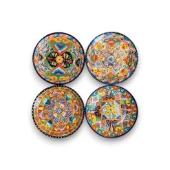 Handmade Talavera 12-Piece Dinnerware Set | Mexican Pottery For 4 -Pottery And Glassware handmade talavera mexican pottery dinnerware set