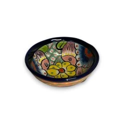 Small Talavera Salsa Bowl | Handmade Mexican Sauce Dish -Pottery And Glassware handmade talavera salsa bowl mexican ceramic