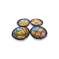 Small Talavera Salsa Bowl | Handmade Mexican Sauce Dish -Pottery And Glassware handmade talavera salsa bowl set