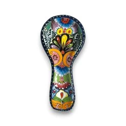 Hand-Painted Talavera Spoon Rest | Colorful Mexican Kitchen Decor -Pottery And Glassware handmade talavera spoon rest colorful decor