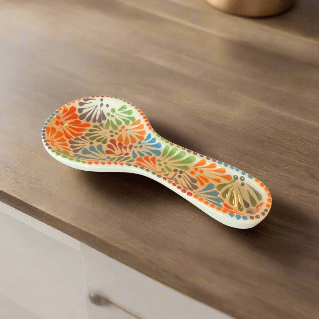 Talavera Spoon Rest | Handmade Mexican Puebla 2 Talavera Spoon Rest | Handmade Mexican Puebla - Image 2