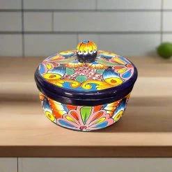 Talavera Tortilla Warmer | Hand-Painted Mexican Ceramic Dish