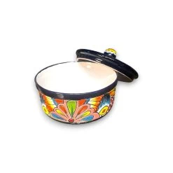 Talavera Tortilla Warmer | Hand-Painted Mexican Ceramic Dish -Pottery And Glassware handmade talavera tortilla warmer mexican artisan