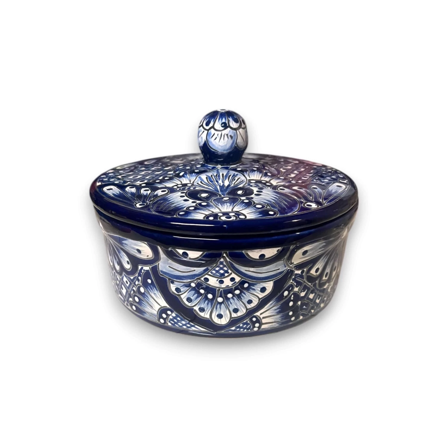 Blue & White Talavera Tortilla Warmer | Handmade Mexican Kitchenware 4 Blue & White Talavera Tortilla Warmer | Handmade Mexican Kitchenware - Image 4