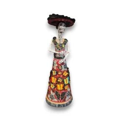 Talavera Catrina Figurine | Handmade Day Of The Dead Skeleton Art -Pottery And Glassware handmade day of the dead catrina figurine