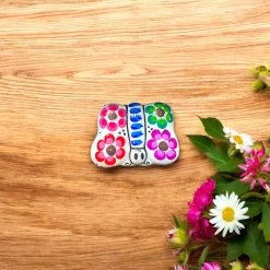 Handmade Guerrero Butterfly Jewelry Box | Mexican Ceramic Earring Holder