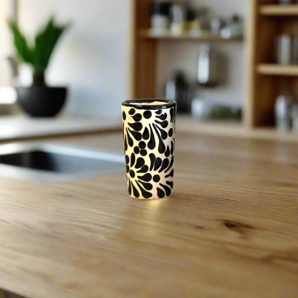 Handmade Skull Decanter Set | Black & White Mexican Barware - Image 3