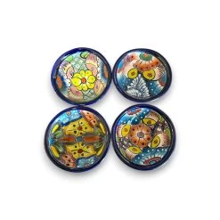 Small Talavera Salsa Bowl | Handmade Mexican Sauce Dish -Pottery And Glassware handmade mexican talavera salsa bowl set