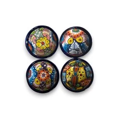 Small Talavera Salsa Bowl | Handmade Mexican Sauce Dish -Pottery And Glassware handmade mexican talavera salsa bowl set 1