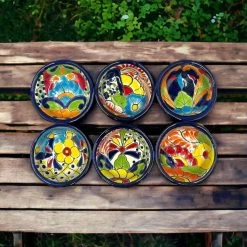 Talavera Salsa Bowl | Hand-Painted Mexican Ceramic Sauce Dish -Pottery And Glassware handmade mexican talavera salsa bowls