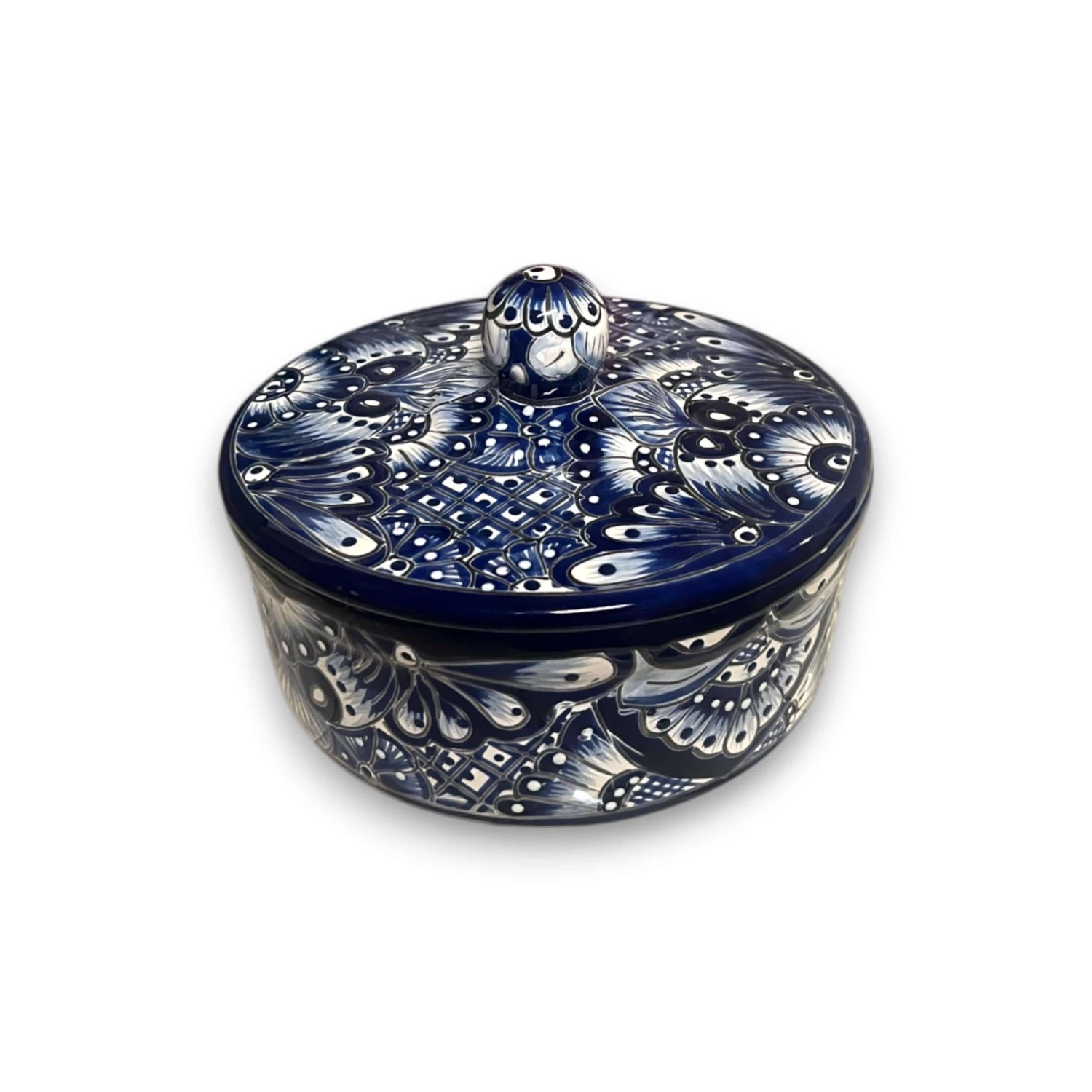 Blue & White Talavera Tortilla Warmer | Handmade Mexican Kitchenware 3 Blue & White Talavera Tortilla Warmer | Handmade Mexican Kitchenware - Image 3
