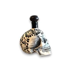Handmade Skull Decanter Set | Black & White Mexican Barware -Pottery And Glassware handmade skull decanter mexican barware