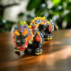 Handmade Talavera Dragon Statue | Vibrant Mexican Cultural Art