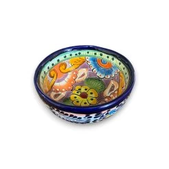 Talavera Salsa Bowl | Handmade Mexican Ceramic Sauce Dish -Pottery And Glassware handmade talavera salsa bowl ceramic