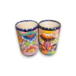 Talavera Tumbler Cup | Hand-Painted Mexican Ceramic Glass 12 Talavera Tumbler Cup | Hand-Painted Mexican Ceramic Glass -Pottery And Glassware handpainted mexican talavera tumbler cup 2