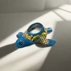 Hand-Painted Talavera Sea Turtle | Mini Vibrant Planter