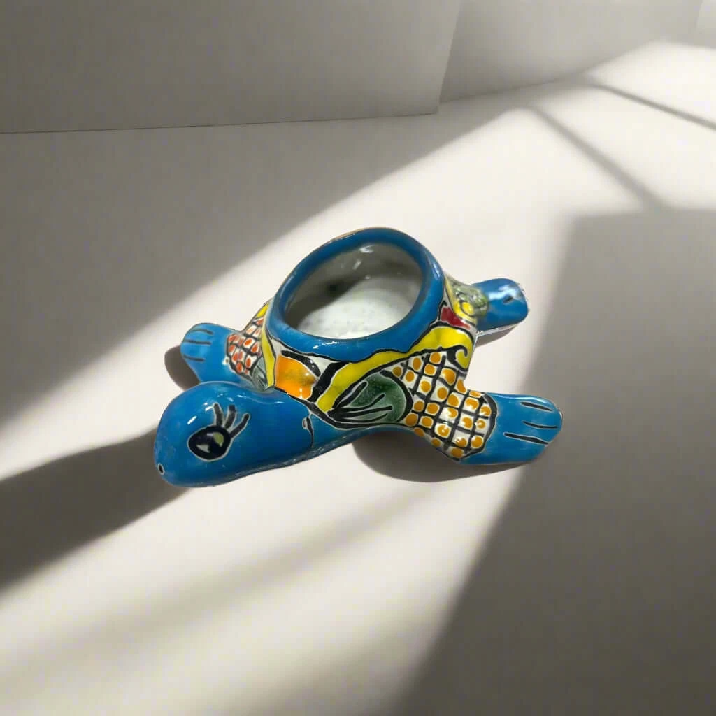 Hand-Painted Talavera Sea Turtle | Mini Vibrant Planter 1 Hand-Painted Talavera Sea Turtle | Mini Vibrant Planter