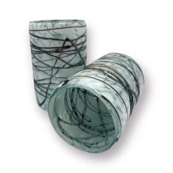 Hand-Blown Mexican Drinking Glass | Exquisite White And Brown Design -Pottery And Glassware il 1140xN.4938528798 nibo