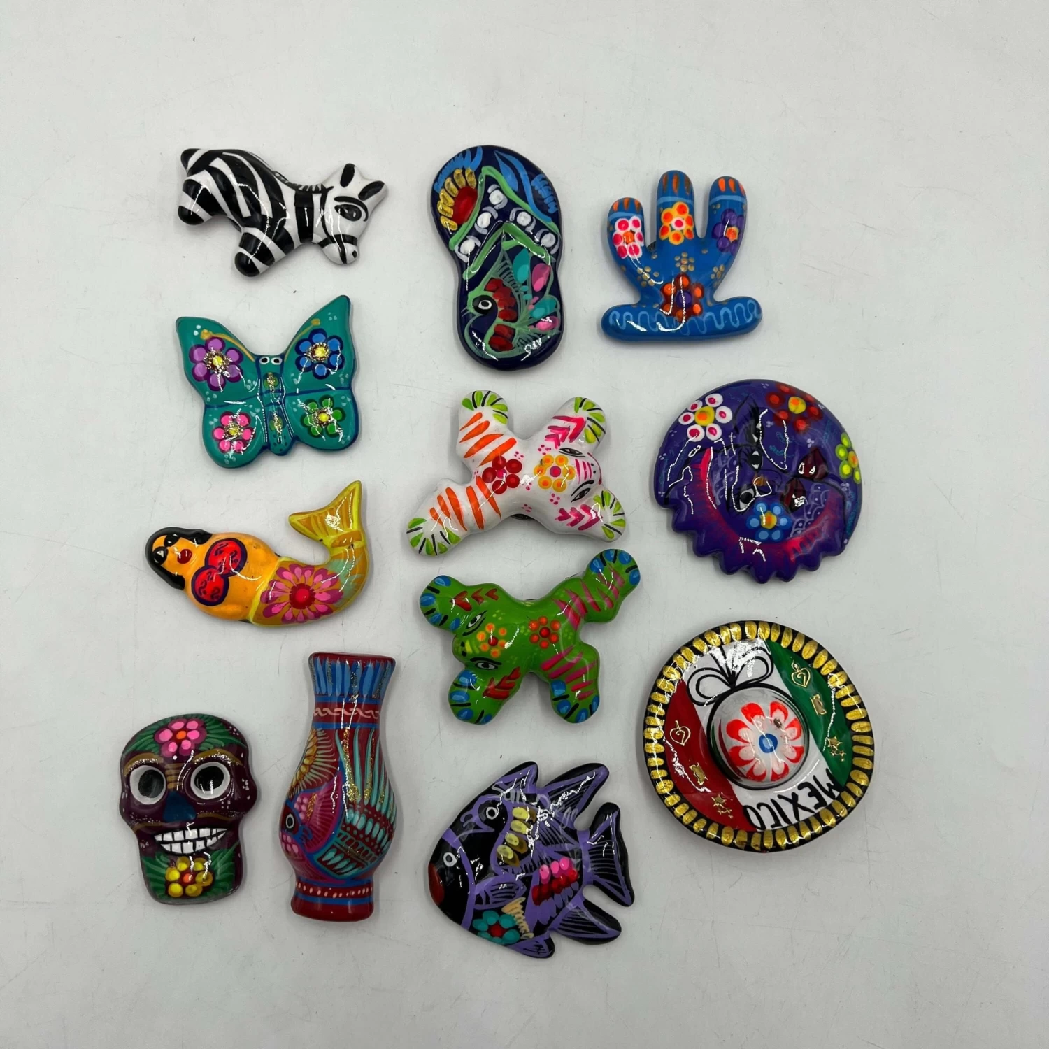 Set Of 3 Mexican Talavera Magnets | Randomly Assorted Refrigerator Magnets 2 Set Of 3 Mexican Talavera Magnets | Randomly Assorted Refrigerator Magnets - Image 2