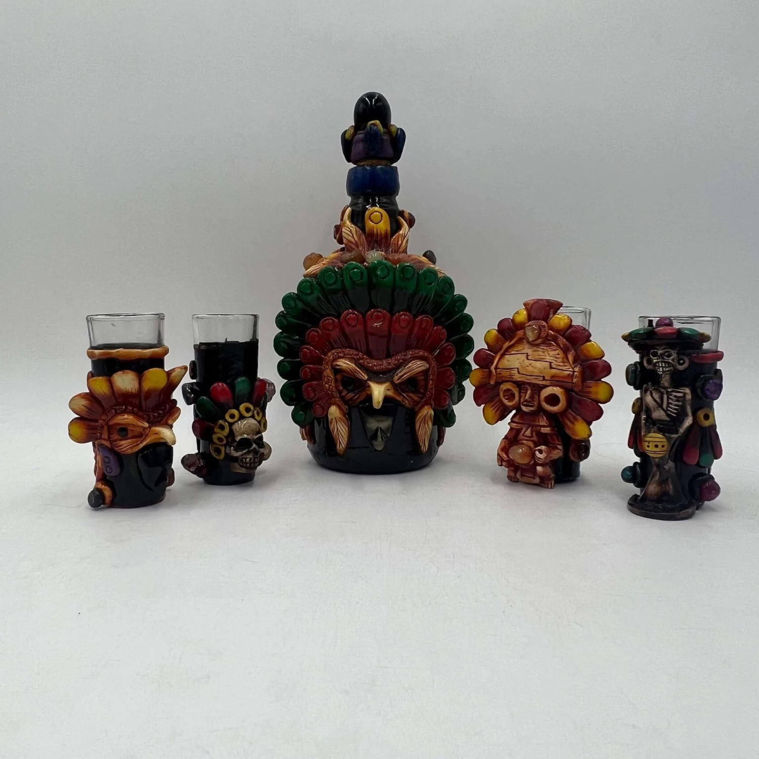 Handcrafted Mexican Shot Glass | Aztec Warrior Design 9 Handcrafted Mexican Shot Glass | Aztec Warrior Design - Image 9