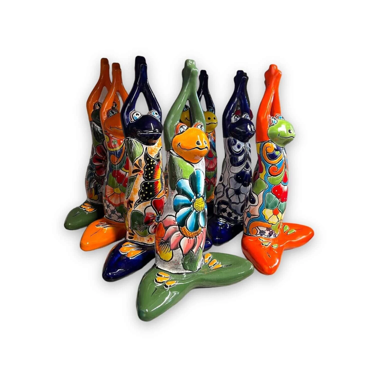 Colorful Hand Painted Talavera Frog Statue | Large Mexican Art Decor 4 Colorful Hand Painted Talavera Frog Statue | Large Mexican Art Decor - Image 4