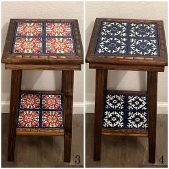 Square Talavera Tile End Table | Handmade Mexican Wood Accent Table -Pottery And Glassware il fullxfull.4938545028 nbr8 ecab52e3 a3cd 4804 9b54 4a5c37715895