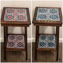 Square Talavera Tile End Table | Handmade Mexican Wood Accent Table -Pottery And Glassware il fullxfull.4938545144 r1ya 52eadd03 90dc 487b 8912 023d5c1d36c0