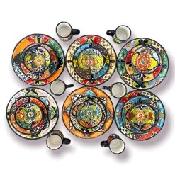 Talavera Dinnerware Set | 26-Piece Vibrant Floral Mexican Dishware -Pottery And Glassware il fullxfull.4986746045 9eey 6de98860 581c 495d 837b 39e0cf62b83d