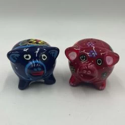 Set Of 2 Pig Salt And Pepper Shakers | Hand-Painted Mexican Pottery -Pottery And Glassware il fullxfull.4986749433 qn3y