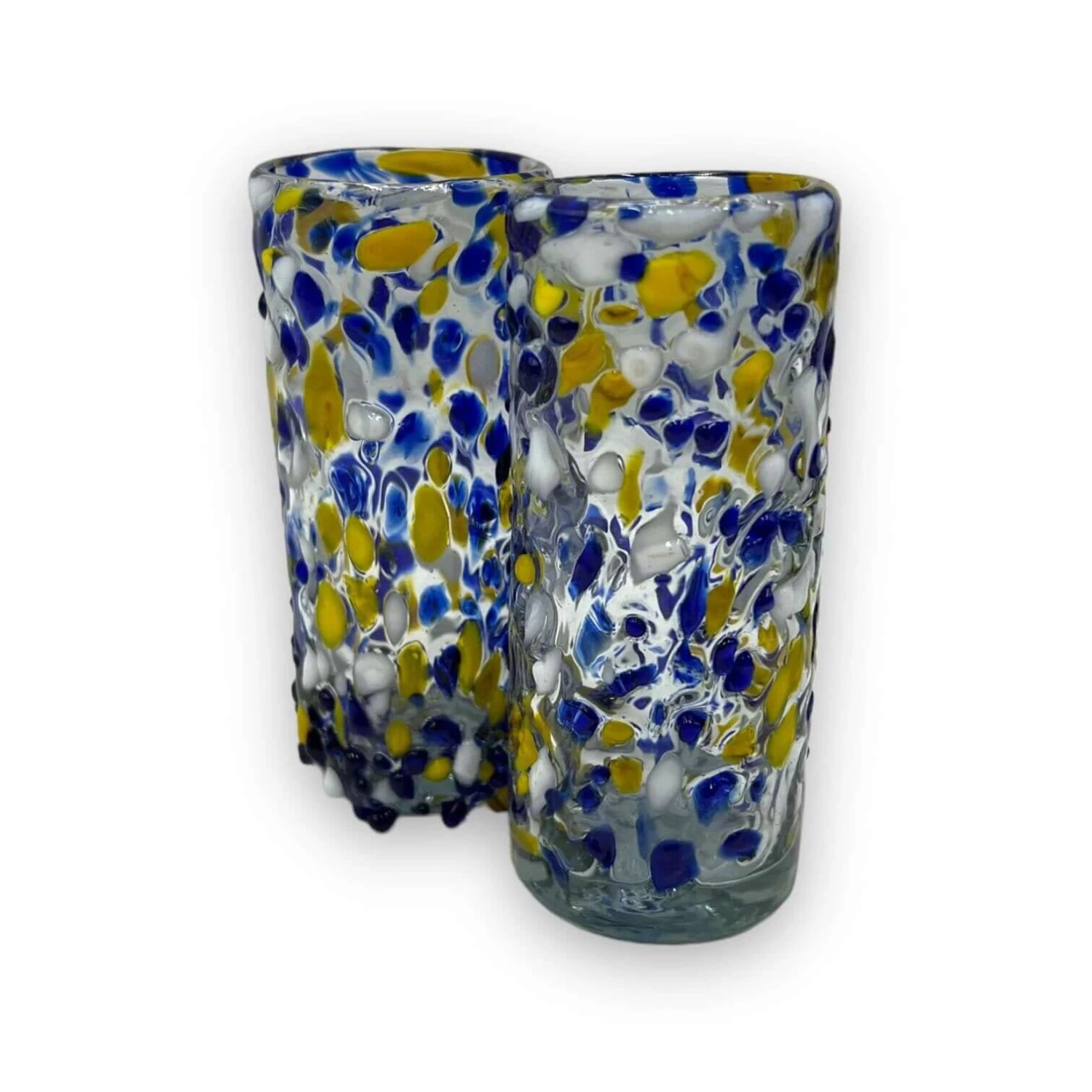 Mexican Double Shot Glass | Blue And Yellow Artisan Barware 3 Mexican Double Shot Glass | Blue And Yellow Artisan Barware - Image 3