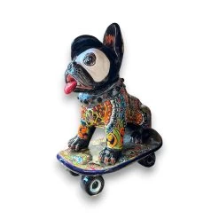 Talavera Frenchie Statue | Colorful Skateboarding Bulldog Art -Pottery And Glassware il fullxfull.5049012428 9yu5 f8548e7e bd7c 44a1 b516 640e87496b6e