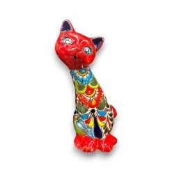 Talavera Curious Cat Statue | Handcrafted Mexican Folk Art Cat Figurine -Pottery And Glassware il fullxfull.5050990756 kar8