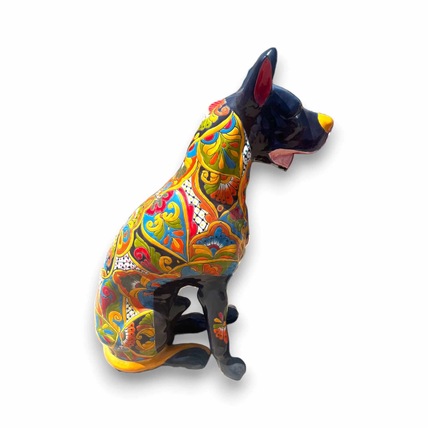 Huge Talavera Dog Statue | Colorful Mexican Ceramic Statue 2 Huge Talavera Dog Statue | Colorful Mexican Ceramic Statue - Image 2