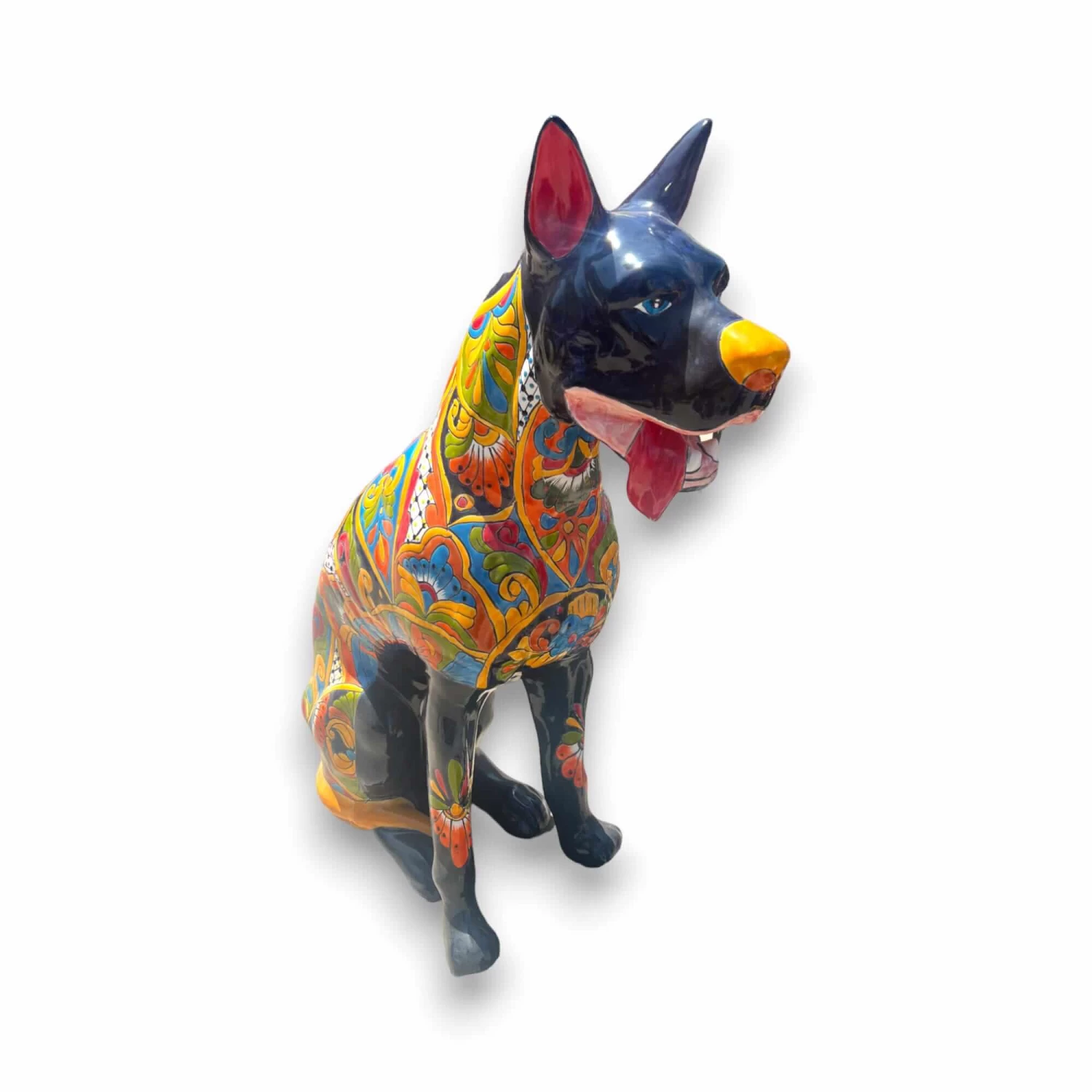 Huge Talavera Dog Statue | Colorful Mexican Ceramic Statue 3 Huge Talavera Dog Statue | Colorful Mexican Ceramic Statue - Image 3