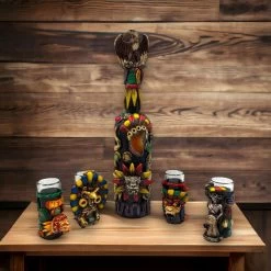 Aztec Warrior Tequila Set | Handmade Mexican Shot Glass & Decanter Set -Pottery And Glassware il fullxfull.5068628928 suvx 21e5d8ec b7d6 4469 b61e 6246940e1f23