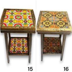 Square Talavera Tile End Table | Handmade Mexican Wood Accent Table -Pottery And Glassware il fullxfull.5076537550 eip0 73ff6c48 979a 4970 9fbe 4e2d10222eec