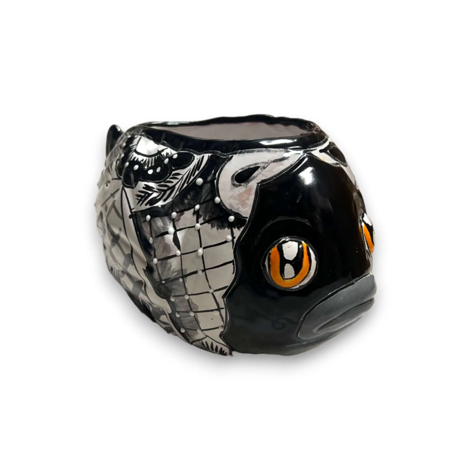 Small Talavera Fish Planter | Colorful Hand-Painted Mexican Statue Pottery 2 Small Talavera Fish Planter | Colorful Hand-Painted Mexican Statue Pottery - Image 2