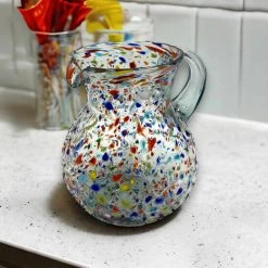 Confetti Glass Pitcher | Hand-Blown Mexican Rock Jug -Pottery And Glassware il fullxfull.5095051080 5dmn