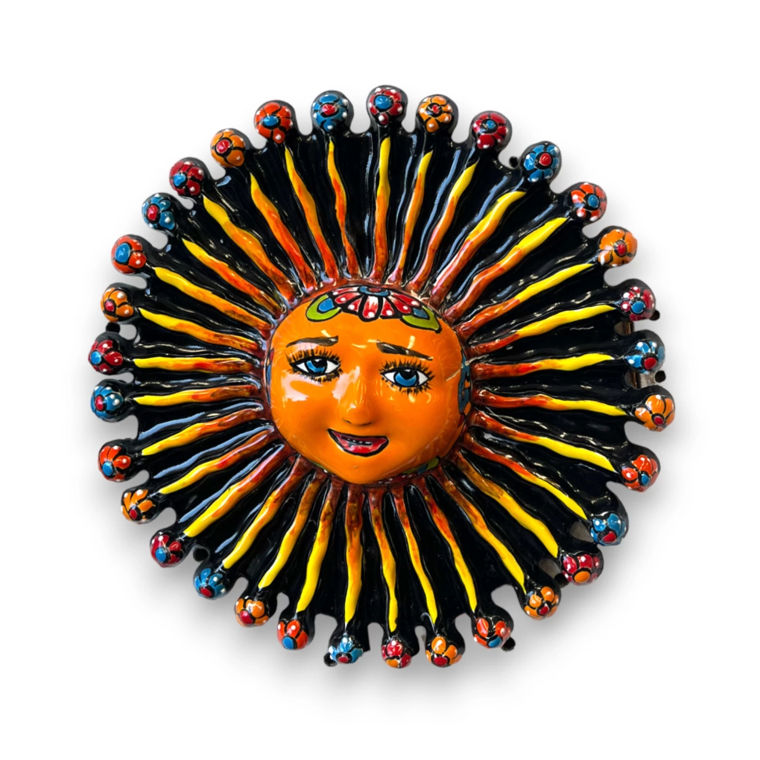 Mini Talavera Sun Wall Art | Handcrafted Mexican Decor 3 Mini Talavera Sun Wall Art | Handcrafted Mexican Decor - Image 3