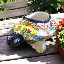 Talavera Turtle Planter | Hand-Painted Mexican Ceramic Garden Pot -Pottery And Glassware il fullxfull.5098343690 qa7q