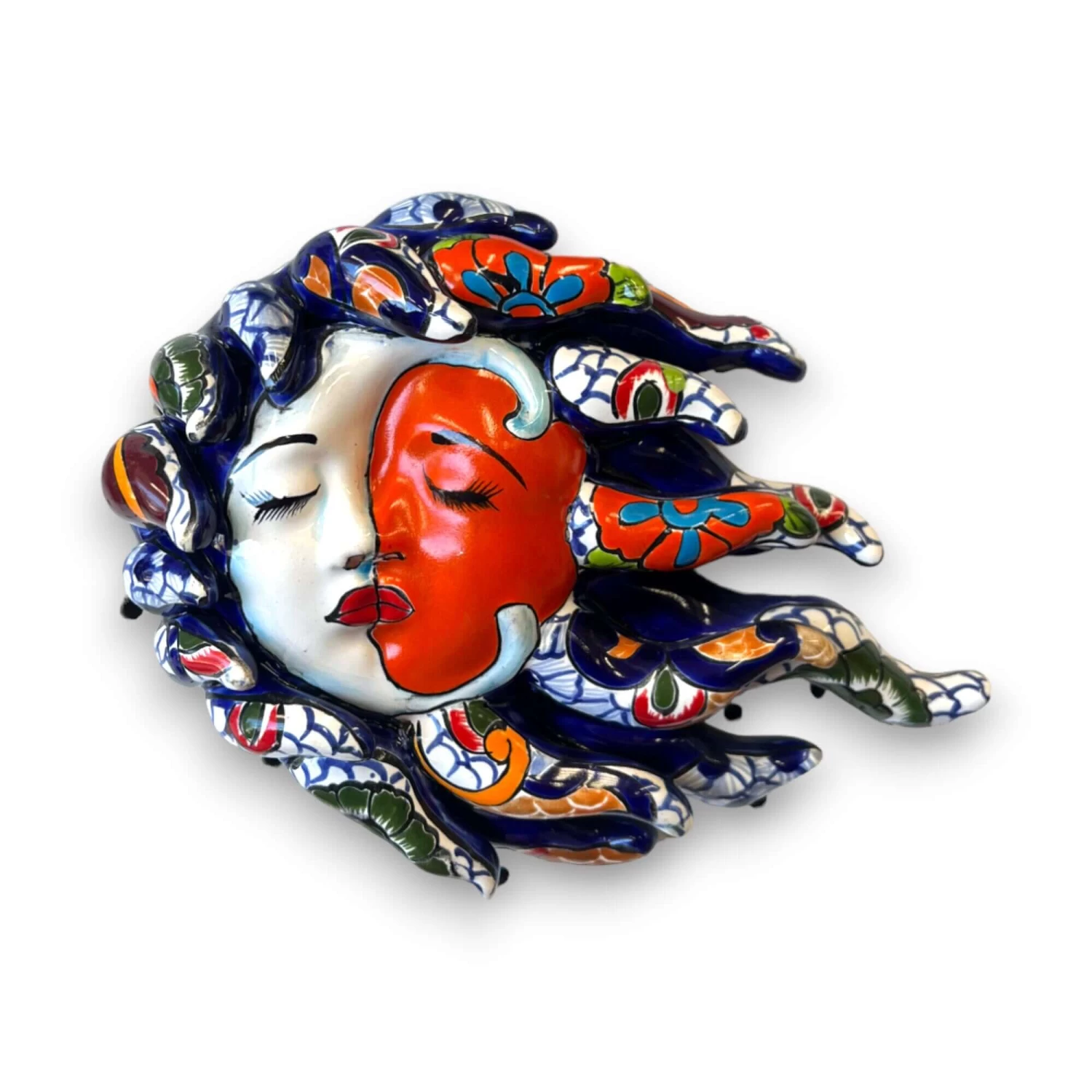 Talavera Eclipse Wall Art | Handcrafted Sun And Moon Face Décor 3 Talavera Eclipse Wall Art | Handcrafted Sun And Moon Face Décor - Image 3